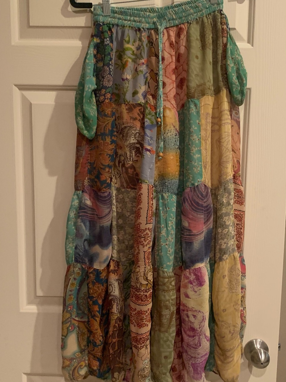 Patchwork Wide Leg Boho Pant